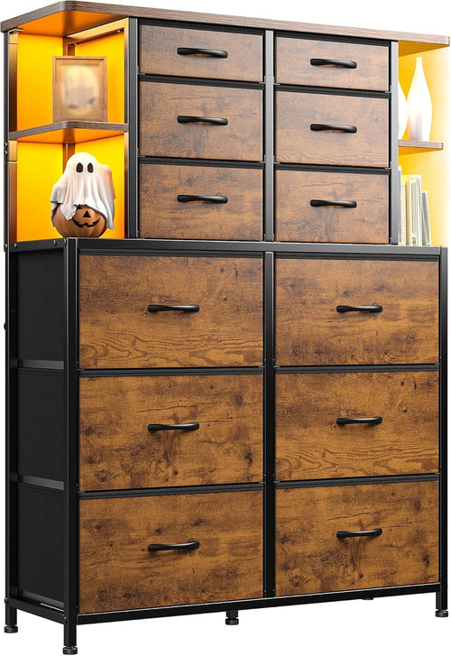 Dresser for Bedroom with LED Lights, 12 Drawers Bedroom Dresser-thumbmail-5