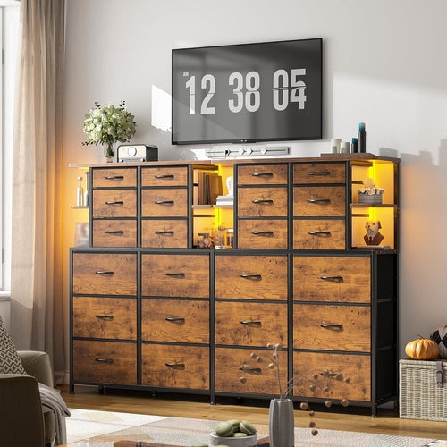 Dresser for Bedroom with LED Lights, 12 Drawers Bedroom Dresser-thumbmail-3