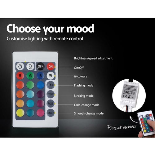 Artiss Bed Frame Double Size LED Gas Lift Black LUMI-thumbmail-4