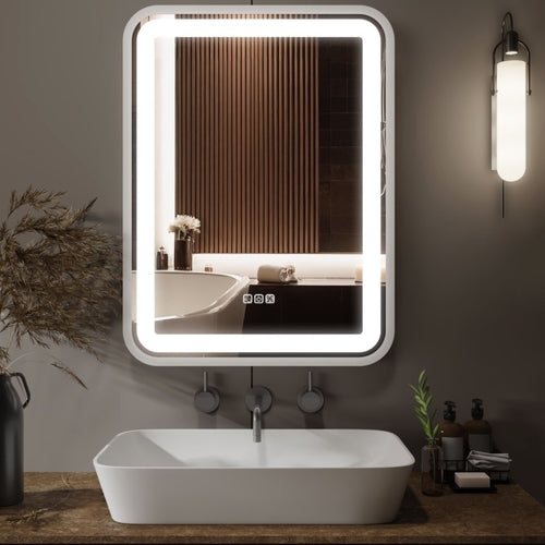 Smart LED Bathroom Mirror with Anti-Fog & Touch Control