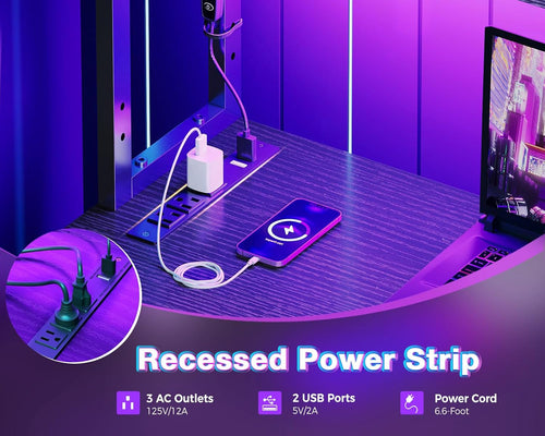 Gaming Desk with LED Light-thumbmail-5